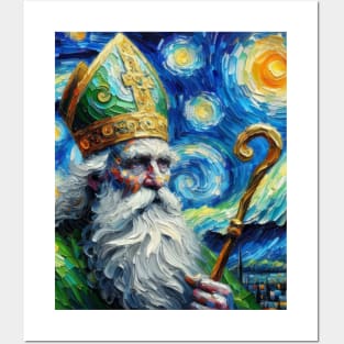 Saint Patrick in Starry Night Posters and Art